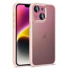 For iPhone 14 Plus Colorful Armor Lens Film Translucent Skin Feel Phone Case(Pink) - 1