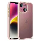 For iPhone 14 Colorful Armor Lens Film Translucent Skin Feel Phone Case(Pink) - 1