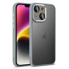 For iPhone 14 Colorful Armor Lens Film Translucent Skin Feel Phone Case(Grey) - 1