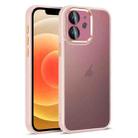 For iPhone 12 Colorful Armor Lens Film Translucent Skin Feel Phone Case(Pink) - 1