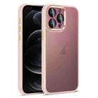 For iPhone 12 Pro Colorful Armor Lens Film Translucent Skin Feel Phone Case(Pink) - 1