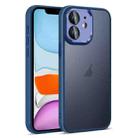 For iPhone 11 Colorful Armor Lens Film Translucent Skin Feel Phone Case(Blue) - 1