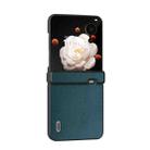 For Honor Magic V Flip ABEEL Three Parts Genuine Leather Xiaoya Series Phone Case(Dark Green) - 2