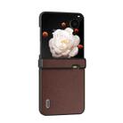 For Honor Magic V Flip ABEEL Three Parts Genuine Leather Xiaoya Series Phone Case(Coffee) - 2