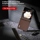 For Honor Magic V Flip ABEEL Three Parts Genuine Leather Xiaoya Series Phone Case(Coffee) - 3