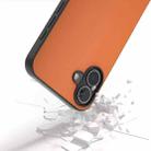 For iPhone 16 PU Leather Black Frame Full Coverage Phone Case(Orange) - 3