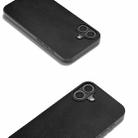 For iPhone 16 PU Leather Black Frame Full Coverage Phone Case(Black) - 2