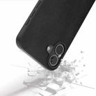 For iPhone 16 PU Leather Black Frame Full Coverage Phone Case(Black) - 3
