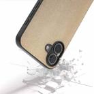 For iPhone 16 PU Leather Black Frame Full Coverage Phone Case(Gold) - 3