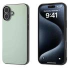 For iPhone 16 PU Leather Black Frame Full Coverage Phone Case(Light Green) - 1