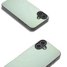 For iPhone 16 PU Leather Black Frame Full Coverage Phone Case(Light Green) - 2