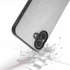 For iPhone 16 PU Leather Black Frame Full Coverage Phone Case(Silver) - 3