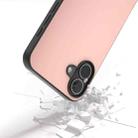 For iPhone 16 PU Leather Black Frame Full Coverage Phone Case(Light Pink) - 3