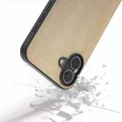 For iPhone 16 Plus PU Leather Black Frame Full Coverage Phone Case(Gold) - 3