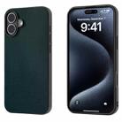 For iPhone 16 Plus PU Leather Black Frame Full Coverage Phone Case(Green) - 1