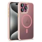 For iPhone 15 Pro Colorful Armor Lens Film Translucent Skin Feel MagSafe Phone Case(Pink) - 1