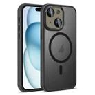 For iPhone 15 Plus Colorful Armor Lens Film Translucent Skin Feel MagSafe Phone Case(Black) - 1