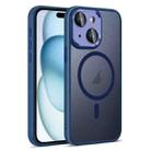 For iPhone 15 Plus Colorful Armor Lens Film Translucent Skin Feel MagSafe Phone Case(Blue) - 1