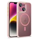 For iPhone 14 Plus Colorful Armor Lens Film Translucent Skin Feel MagSafe Phone Case(Pink) - 1