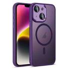 For iPhone 14 Plus Colorful Armor Lens Film Translucent Skin Feel MagSafe Phone Case(Purple) - 1