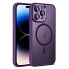 For iPhone 14 Pro Max Colorful Armor Lens Film Translucent Skin Feel MagSafe Phone Case(Purple) - 1