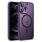 For iPhone 12 Pro Colorful Armor Lens Film Translucent Skin Feel MagSafe Phone Case(Purple) - 1
