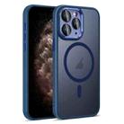 For iPhone 11 Pro Max Colorful Armor Lens Film Translucent Skin Feel MagSafe Phone Case(Blue) - 1