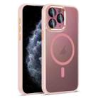 For iPhone 11 Pro Colorful Armor Lens Film Translucent Skin Feel MagSafe Phone Case(Pink) - 1