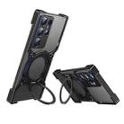 For Samsung Galaxy S24 Ultra 5G Mechanical Arm Borderless MagSafe Holder Metal Phone Case(Black Blue) - 1