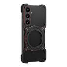 For Samsung Galaxy S24+ 5G Mechanical Arm Borderless MagSafe Holder Metal Phone Case(Black Red) - 2
