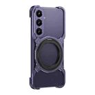 For Samsung Galaxy S24+ 5G Mechanical Arm Borderless MagSafe Holder Metal Phone Case(Purple Silver) - 2