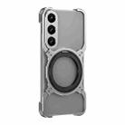 For Samsung Galaxy S24 5G Mechanical Arm Borderless MagSafe Holder Metal Phone Case(Grey Silver) - 2
