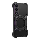 For Samsung Galaxy S25+ 5G Mechanical Arm Borderless MagSafe Holder Metal Phone Case(Black Purple) - 2