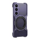 For Samsung Galaxy S25+ 5G Mechanical Arm Borderless MagSafe Holder Metal Phone Case(Purple Silver) - 2