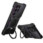 For Samsung Galaxy S25 Ultra 5G Mechanical Arm Borderless MagSafe Holder Metal Phone Case(Black Purple) - 1