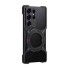 For Samsung Galaxy S25 Ultra 5G Mechanical Arm Borderless MagSafe Holder Metal Phone Case(Black Purple) - 2