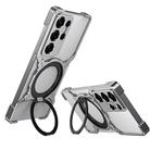 For Samsung Galaxy S25 Ultra 5G Mechanical Arm Borderless MagSafe Holder Metal Phone Case(Grey Silver) - 1