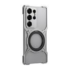 For Samsung Galaxy S25 Ultra 5G Mechanical Arm Borderless MagSafe Holder Metal Phone Case(Grey Silver) - 2