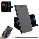 For iPhone 12 Pro Max Imitated Mirror Surface Horizontal Flip Leather Case with Holder & Card Slots & Wallet & Lanyard(Black) - 1