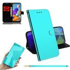 For Samsung Galaxy A21s Imitated Mirror Surface Horizontal Flip Leather Case with Holder & Card Slots & Wallet & Lanyard(Mint Green) - 1