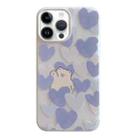 For iPhone 15 Pro Max Jelly 2 in 1 TPU Hybrid PC Phone Case(Purple Heart Bear) - 1