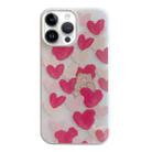 For iPhone 15 Pro Max Jelly 2 in 1 TPU Hybrid PC Phone Case(Red Heart Bear) - 1