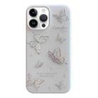 For iPhone 15 Pro Jelly 2 in 1 TPU Hybrid PC Phone Case(Silver Butterflies) - 1