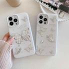 For iPhone 15 Pro Jelly 2 in 1 TPU Hybrid PC Phone Case(Silver Butterflies) - 2