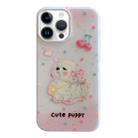 For iPhone 15 Pro Jelly 2 in 1 TPU Hybrid PC Phone Case(Cherry Cute Puppy) - 1