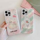 For iPhone 15 Pro Jelly 2 in 1 TPU Hybrid PC Phone Case(Cherry Cute Puppy) - 2