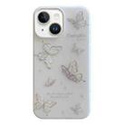 For iPhone 14 Jelly 2 in 1 TPU Hybrid PC Phone Case(Silver Butterflies) - 1