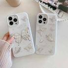 For iPhone 14 Jelly 2 in 1 TPU Hybrid PC Phone Case(Silver Butterflies) - 2