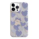 For iPhone 14 Pro Jelly 2 in 1 TPU Hybrid PC Phone Case(Purple Heart Bear) - 1