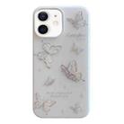 For iPhone 12 Jelly 2 in 1 TPU Hybrid PC Phone Case(Silver Butterflies) - 1